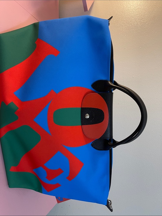 Longchamp Handbags - Longchamp x Robert Indiana Le Pliage handbag in a blue, red, and green colorway